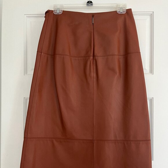 Jason Wu 100% Leather Tie Front Wrap Skirt - 2 - Picture 11 of 13
